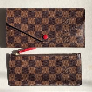 Louis Vuitton Damier Ebene Josephine Wallet Red